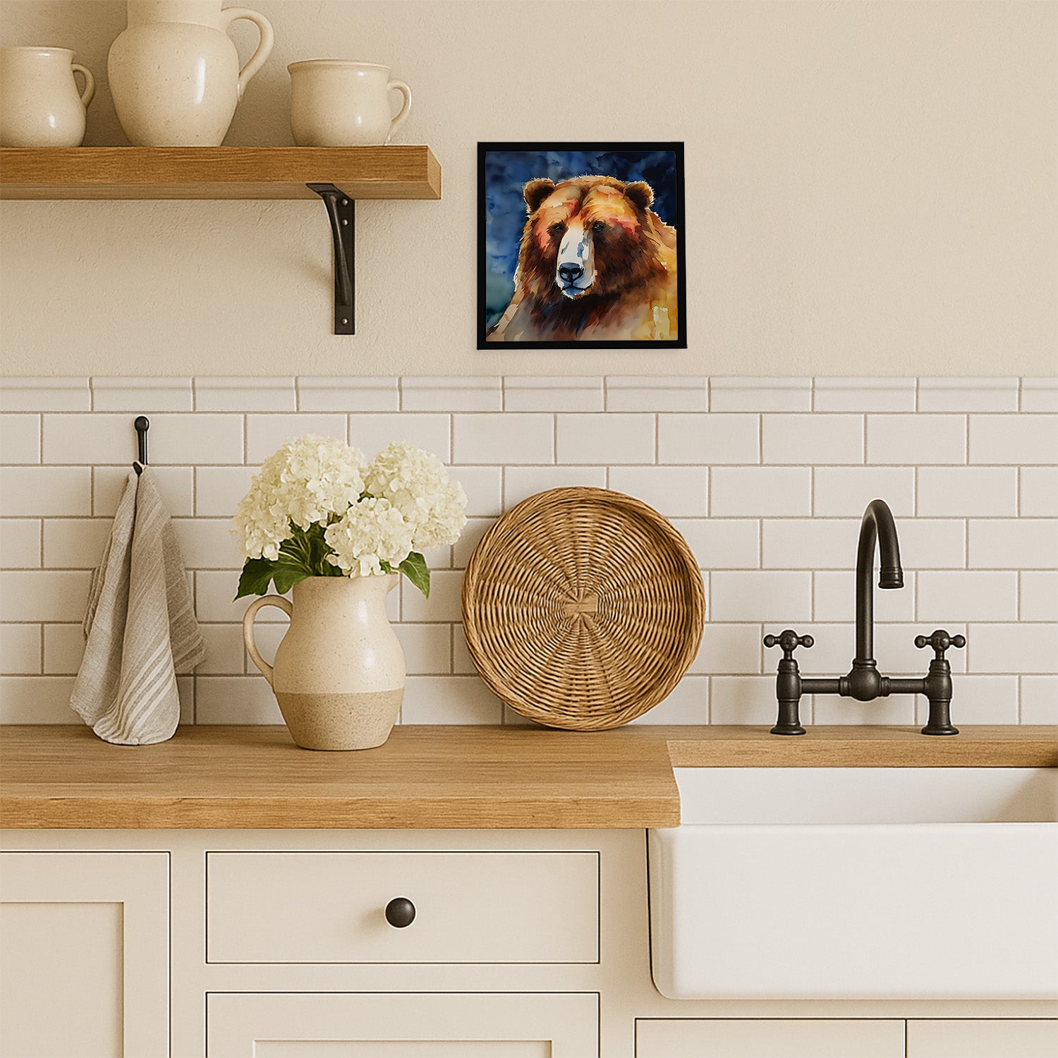 Caroline's Treasures Kodiak Bear Framed Metal Print