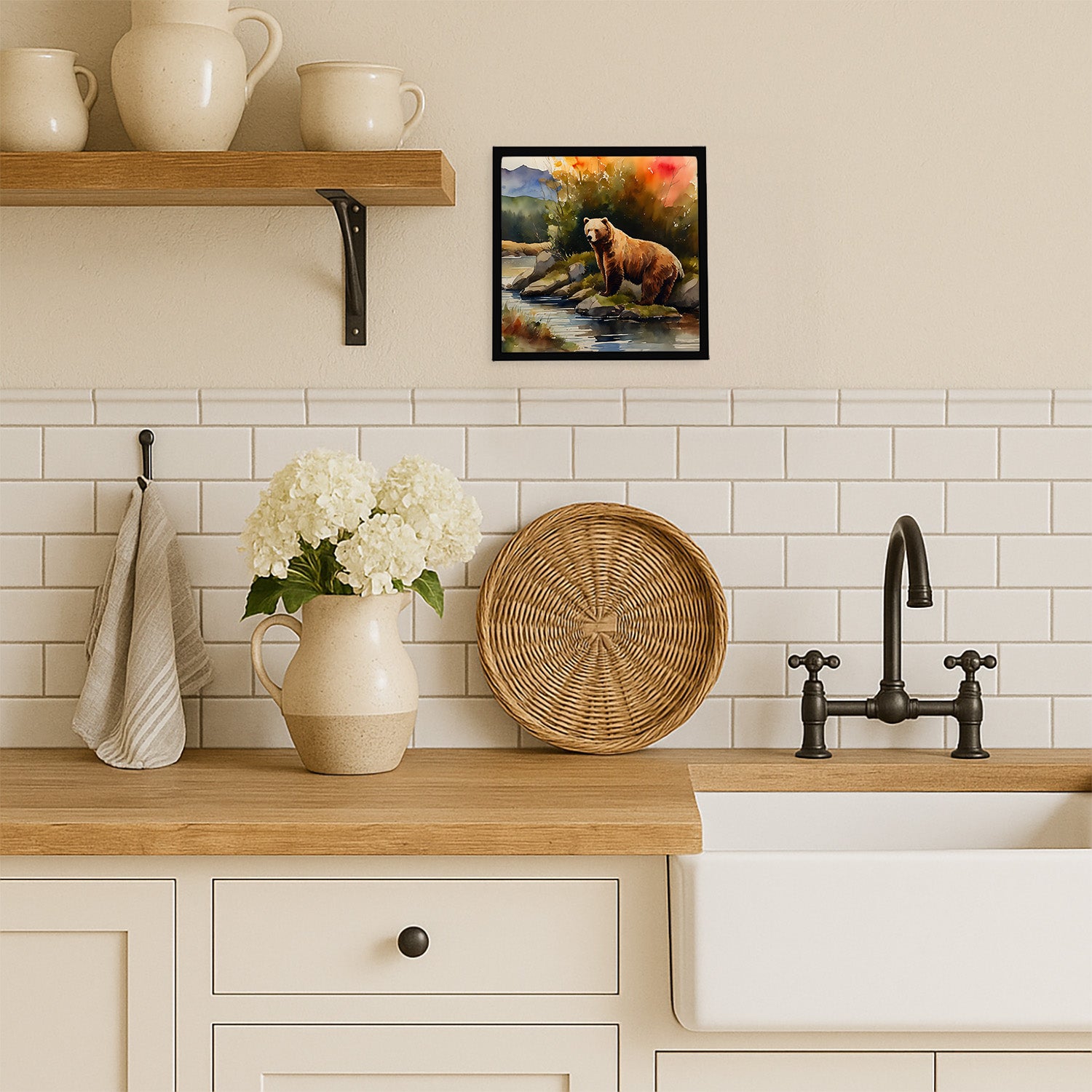 Caroline's Treasures Kodiak Bear Framed Metal Print