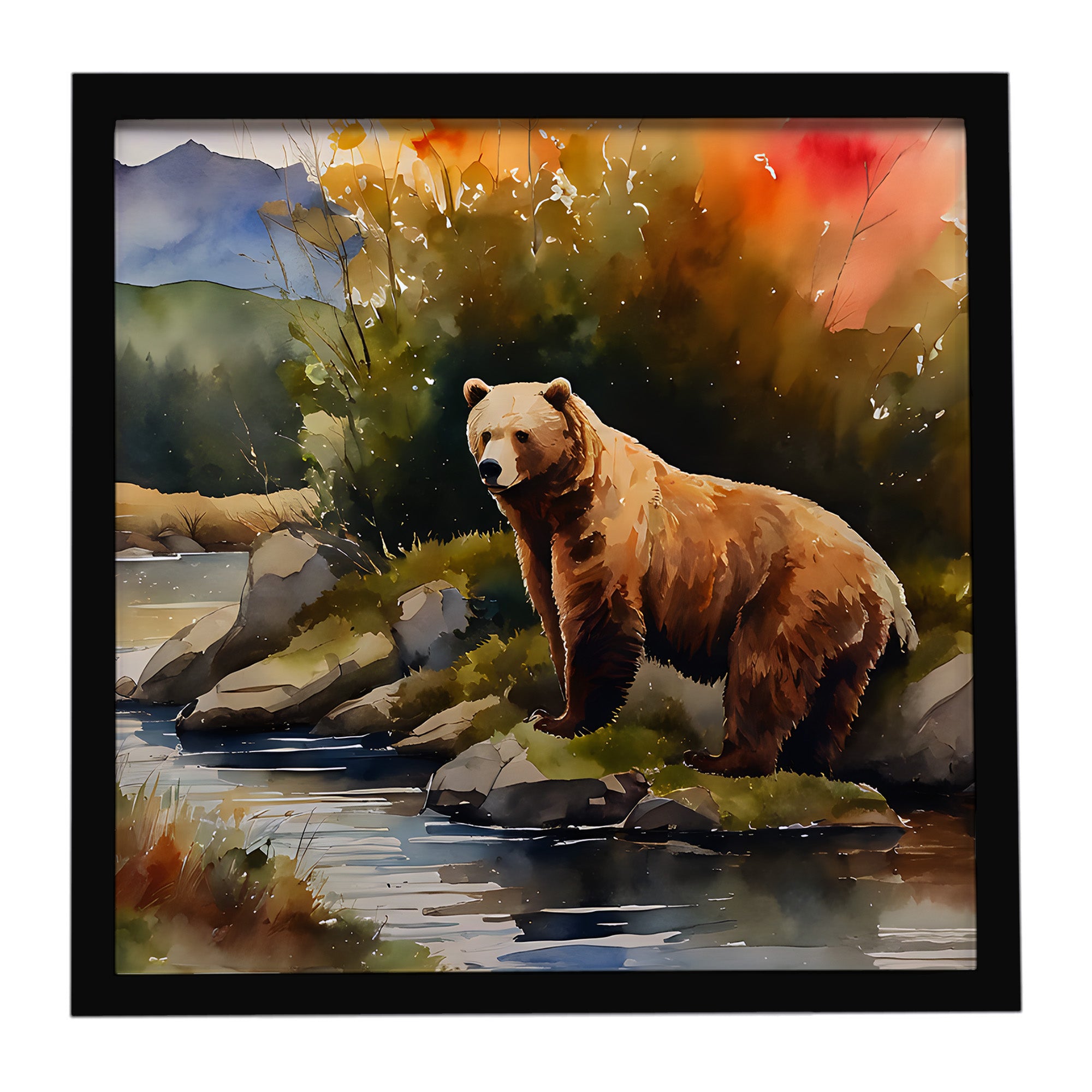 Caroline's Treasures Kodiak Bear Framed Metal Print