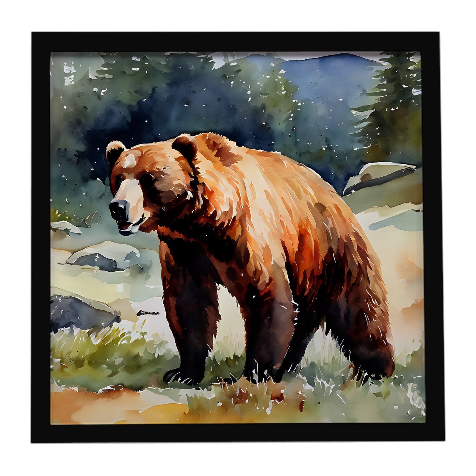 Caroline's Treasures Kodiak Bear Framed Metal Print