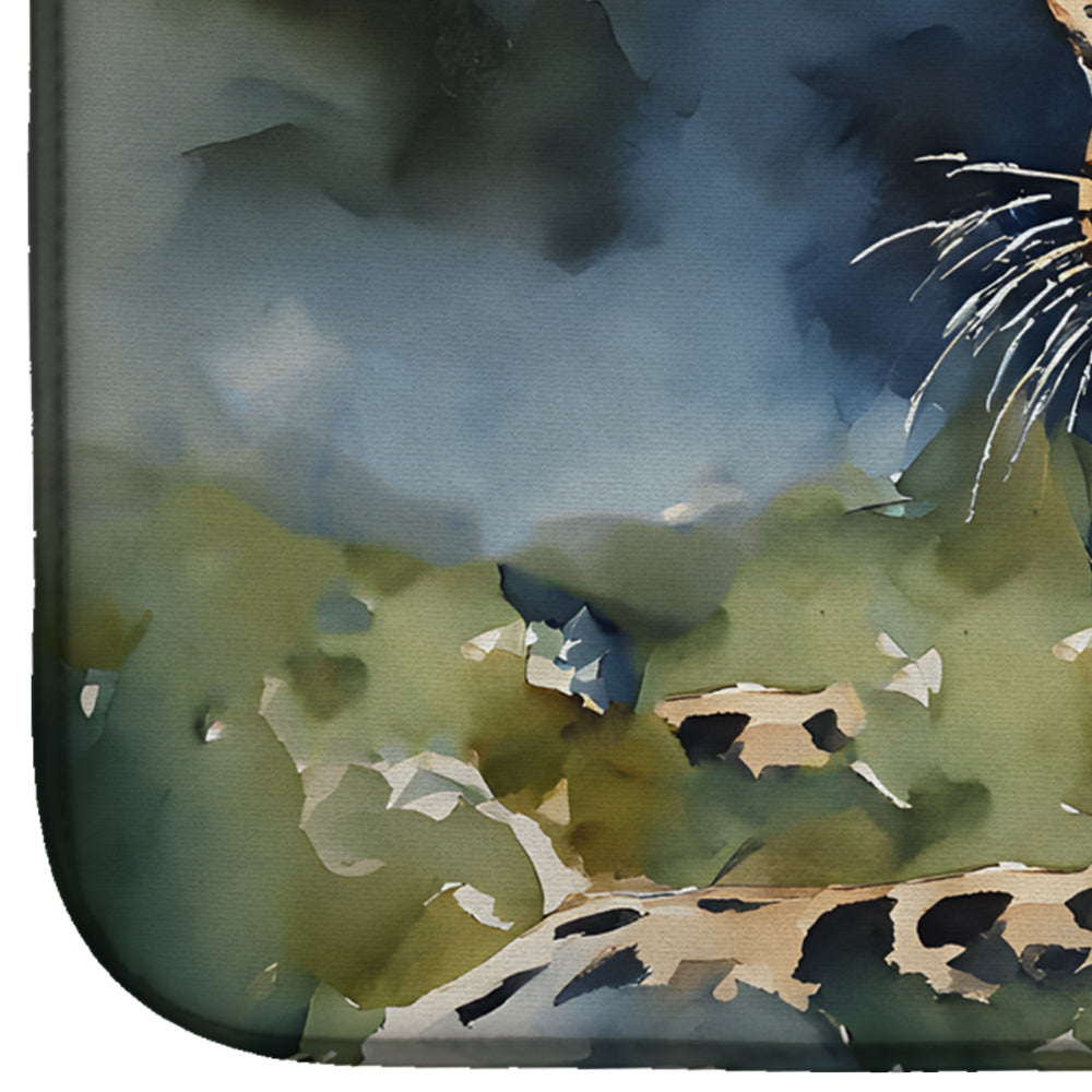 Caroline's Treasures Leopard Dish Drying Mat