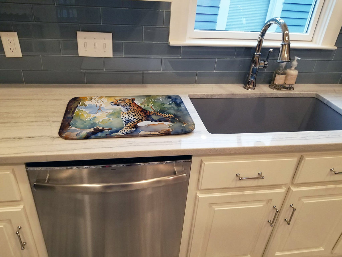 Caroline's Treasures Leopard Dish Drying Mat
