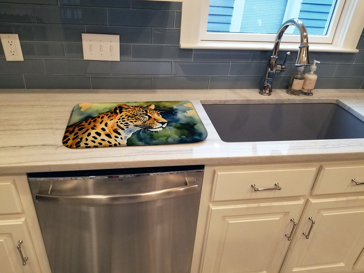 Caroline's Treasures Leopard Dish Drying Mat