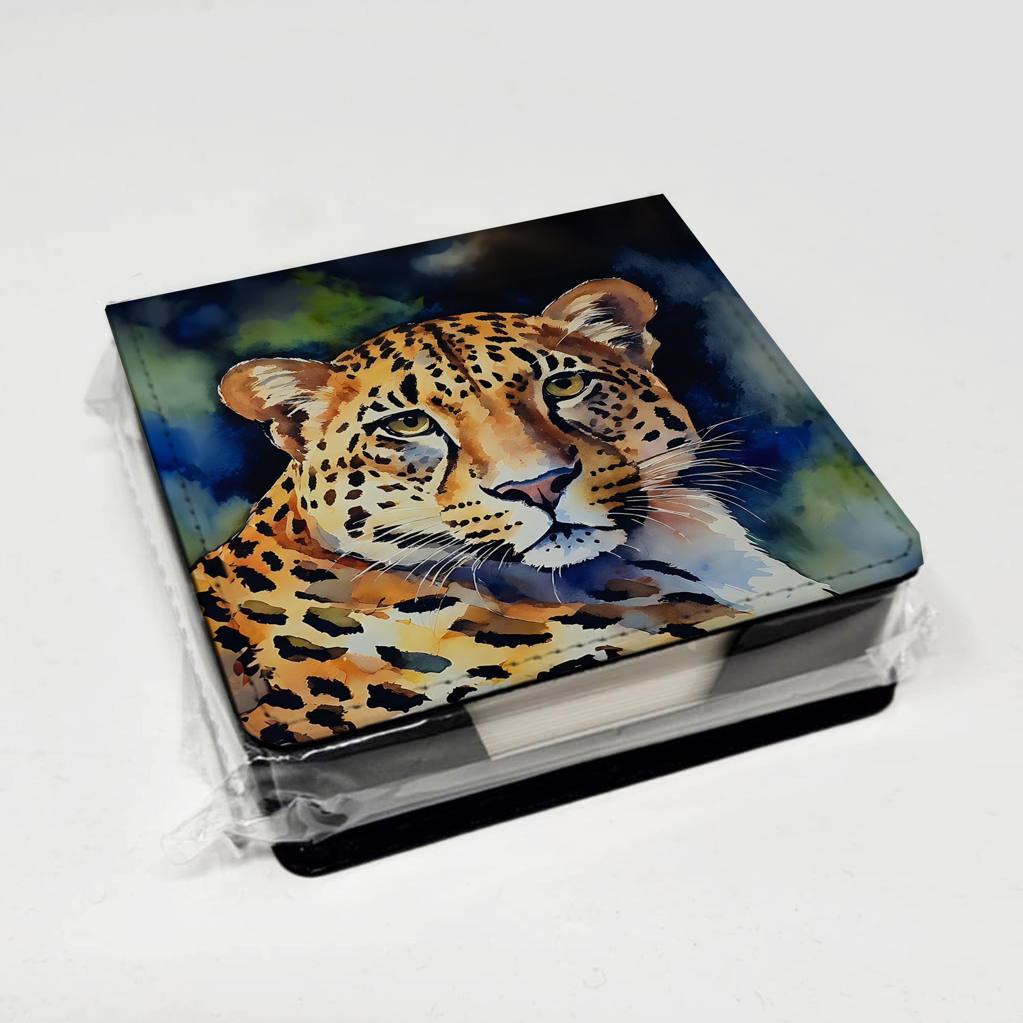 Caroline's Treasures Leopard PU Leather Note Paper Holder