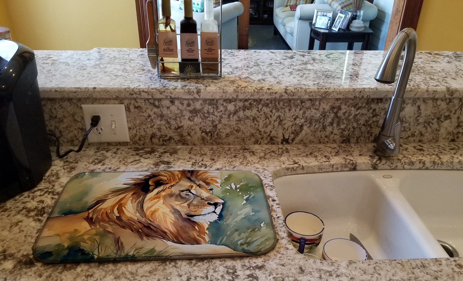 Caroline's Treasures Lion Dish Drying Mat