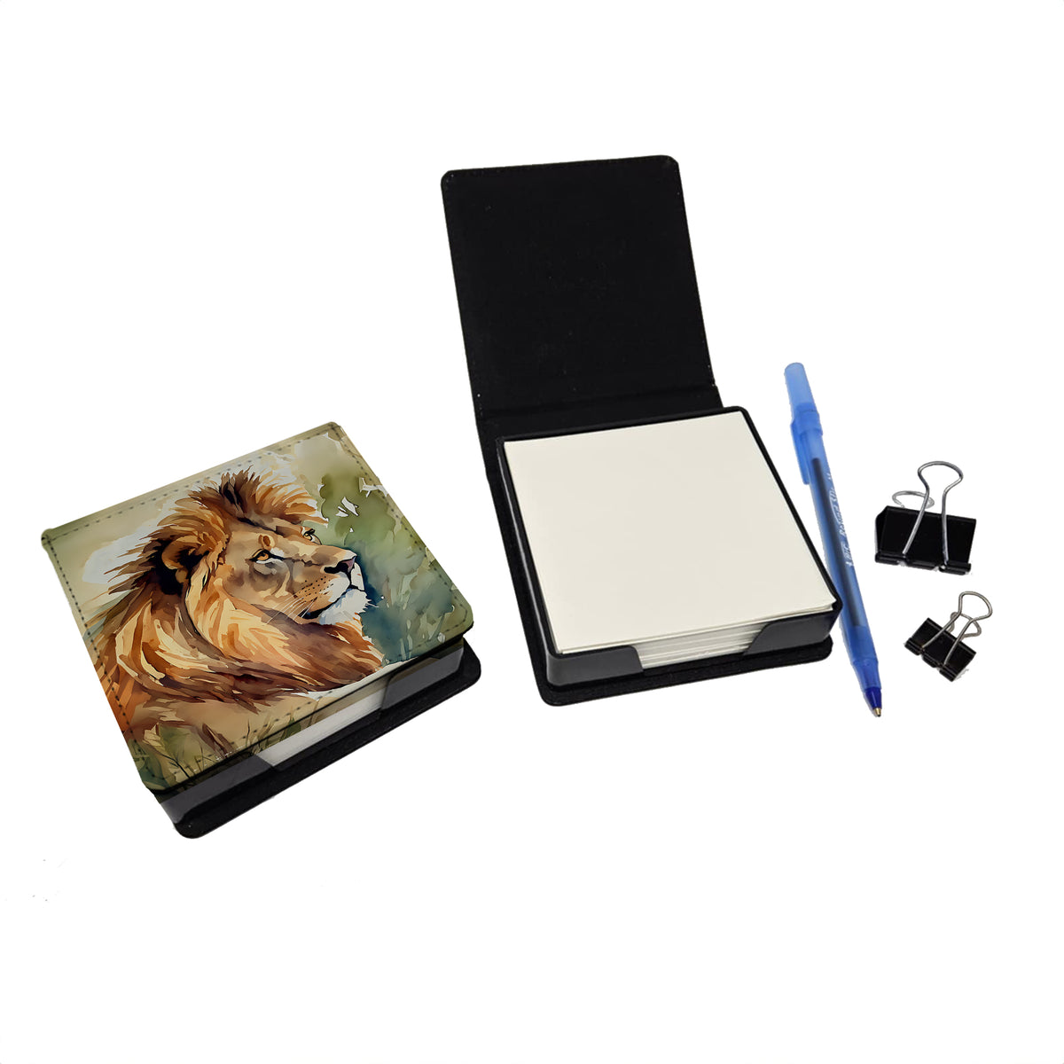 Caroline's Treasures Lion PU Leather Note Paper Holder