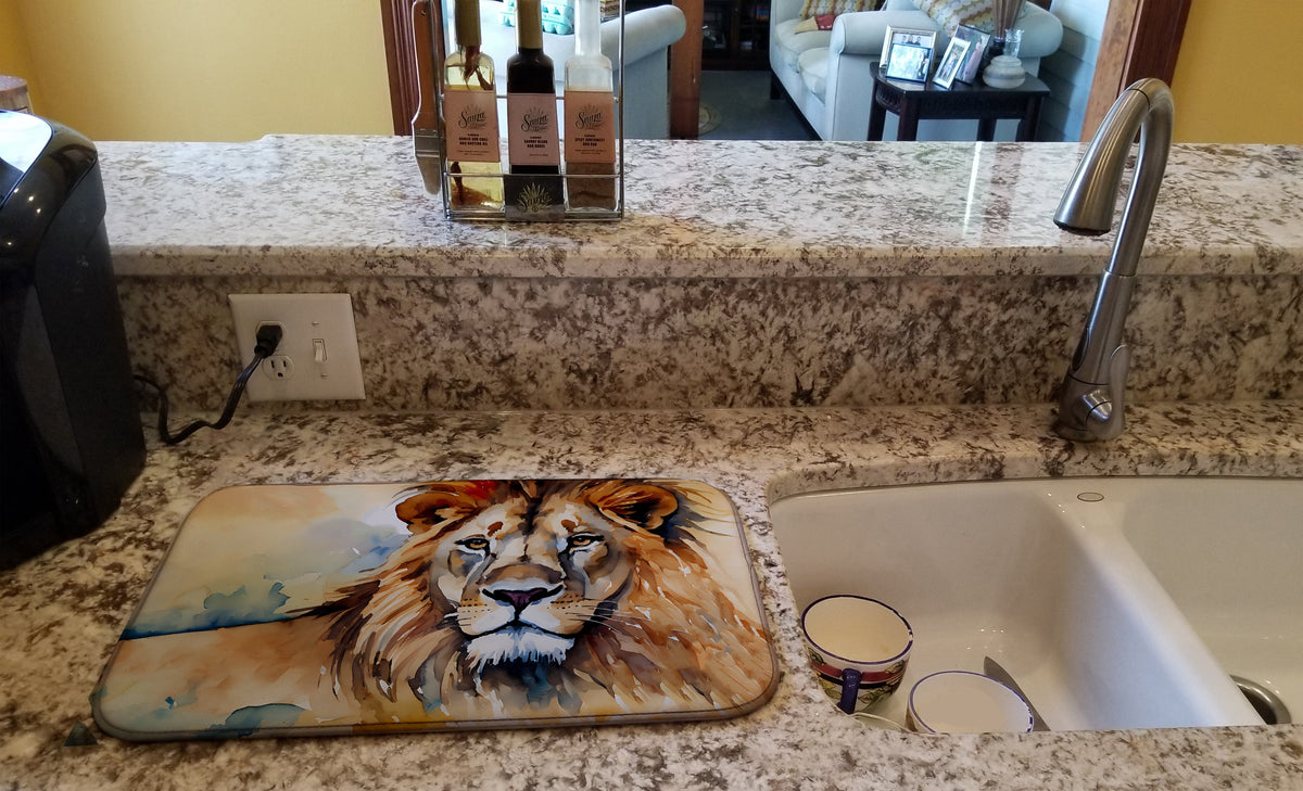 Caroline's Treasures Lion Dish Drying Mat