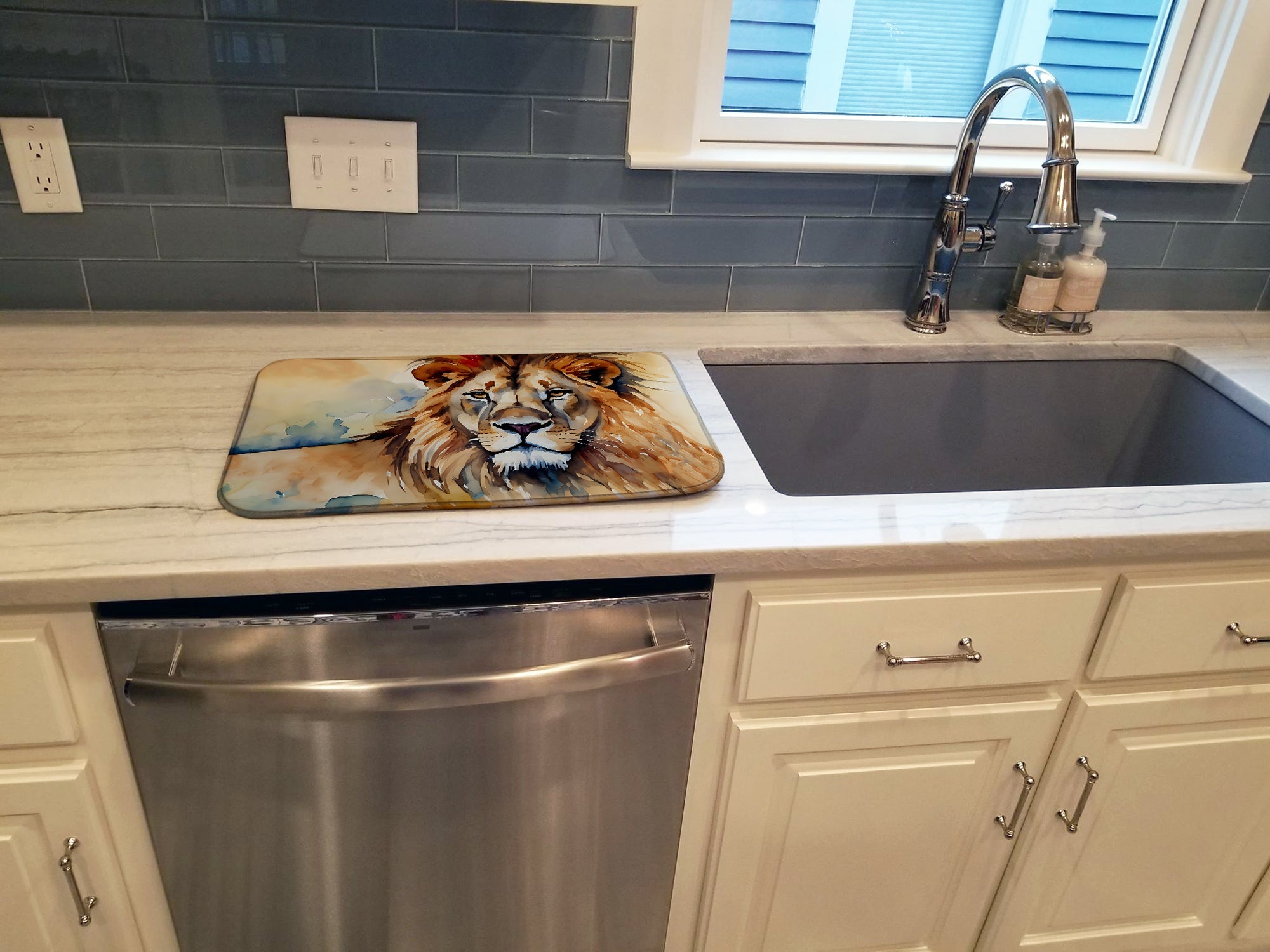 Caroline's Treasures Lion Dish Drying Mat