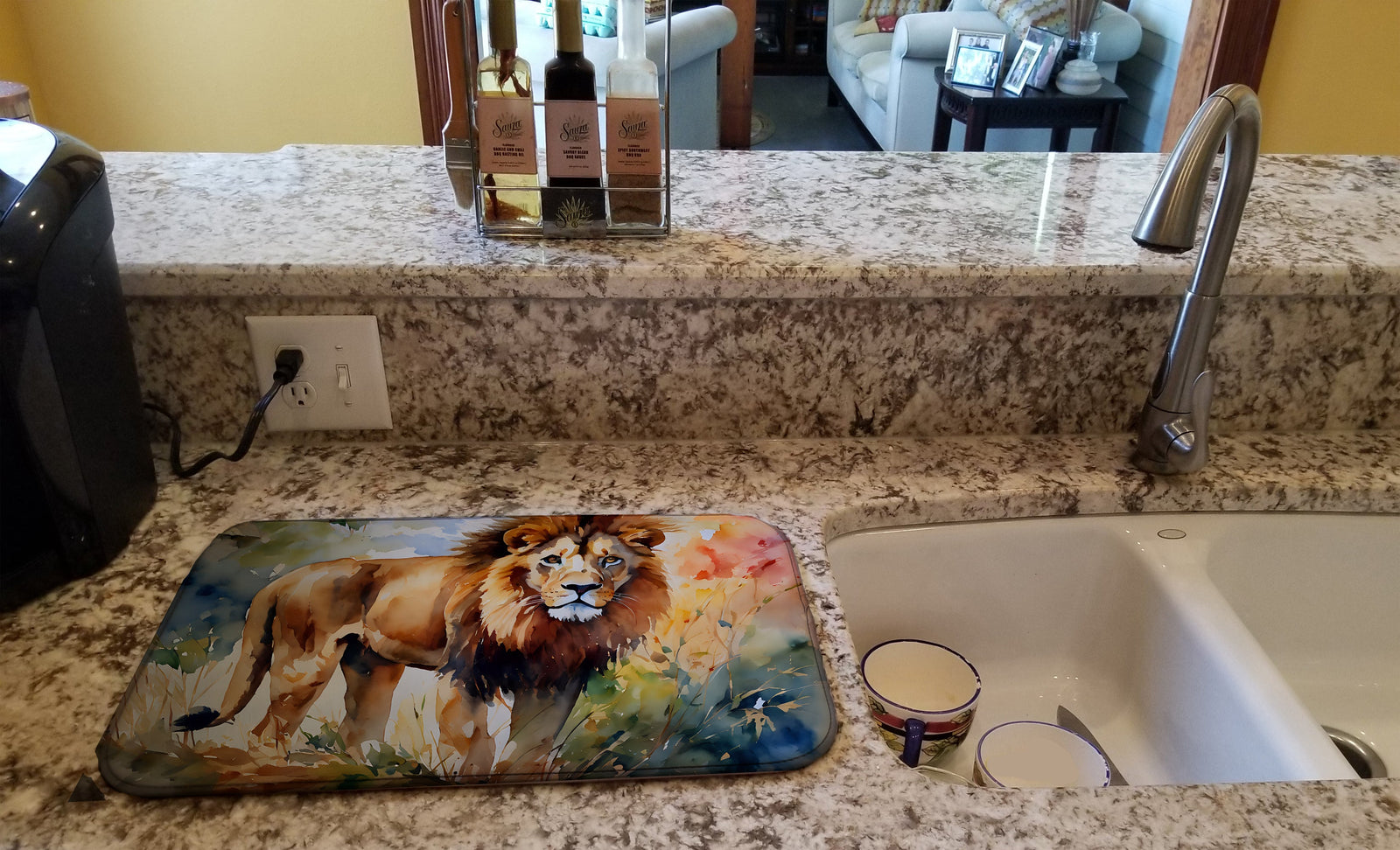 Caroline's Treasures Lion Dish Drying Mat