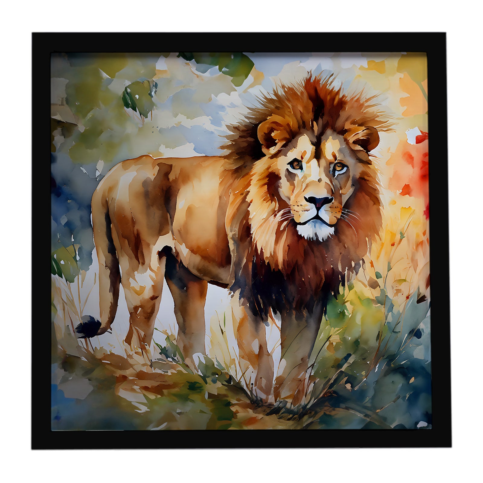 Caroline's Treasures Lion Framed Metal Print