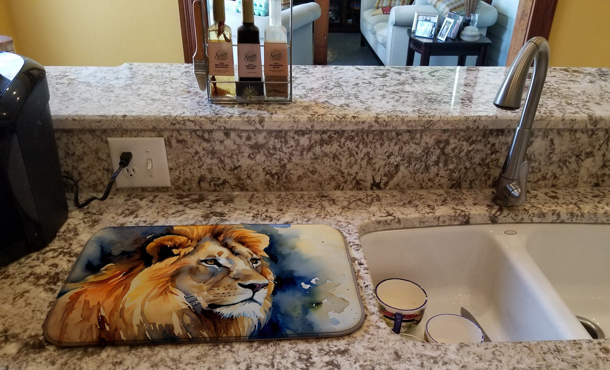 Caroline's Treasures Lion Dish Drying Mat
