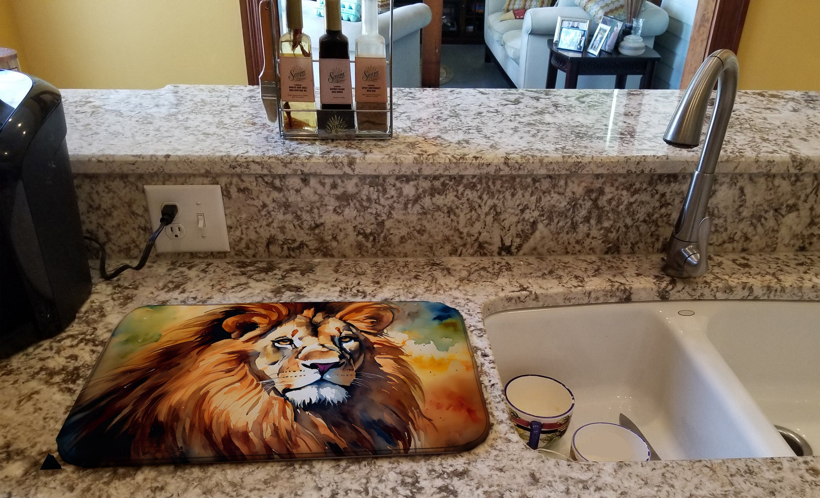 Caroline's Treasures Lion Dish Drying Mat