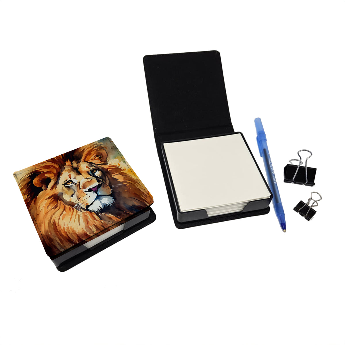 Caroline's Treasures Lion PU Leather Note Paper Holder