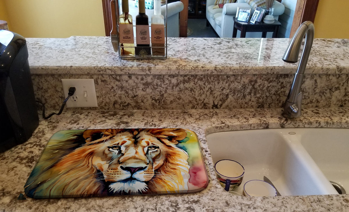 Caroline's Treasures Lion Dish Drying Mat
