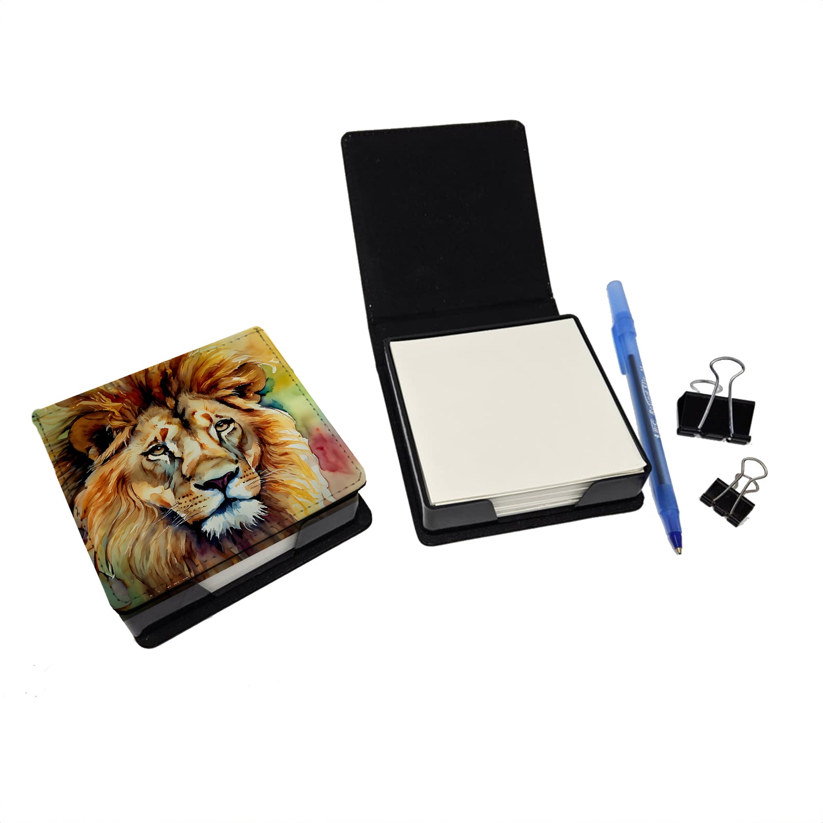 Caroline's Treasures Lion PU Leather Note Paper Holder