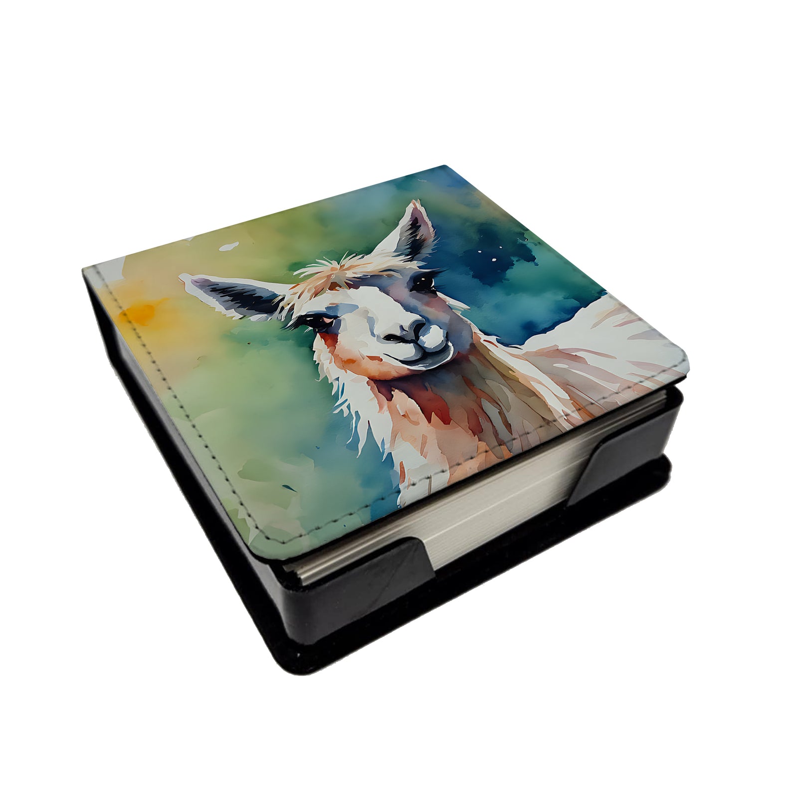 Caroline's Treasures Llama PU Leather Note Paper Holder