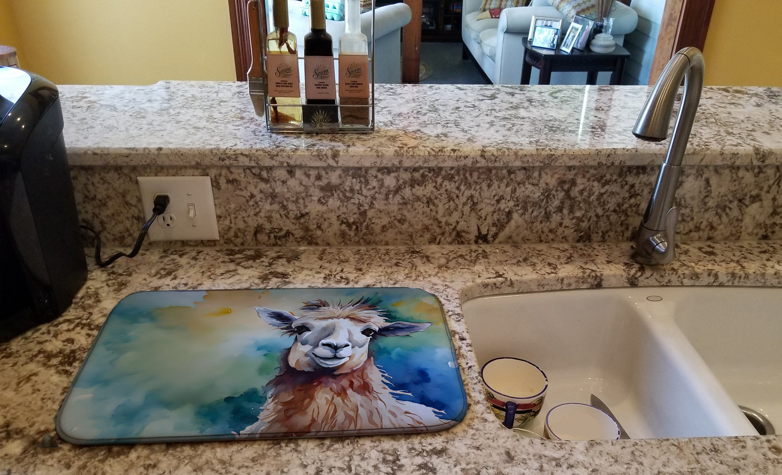 Caroline's Treasures Llama Dish Drying Mat