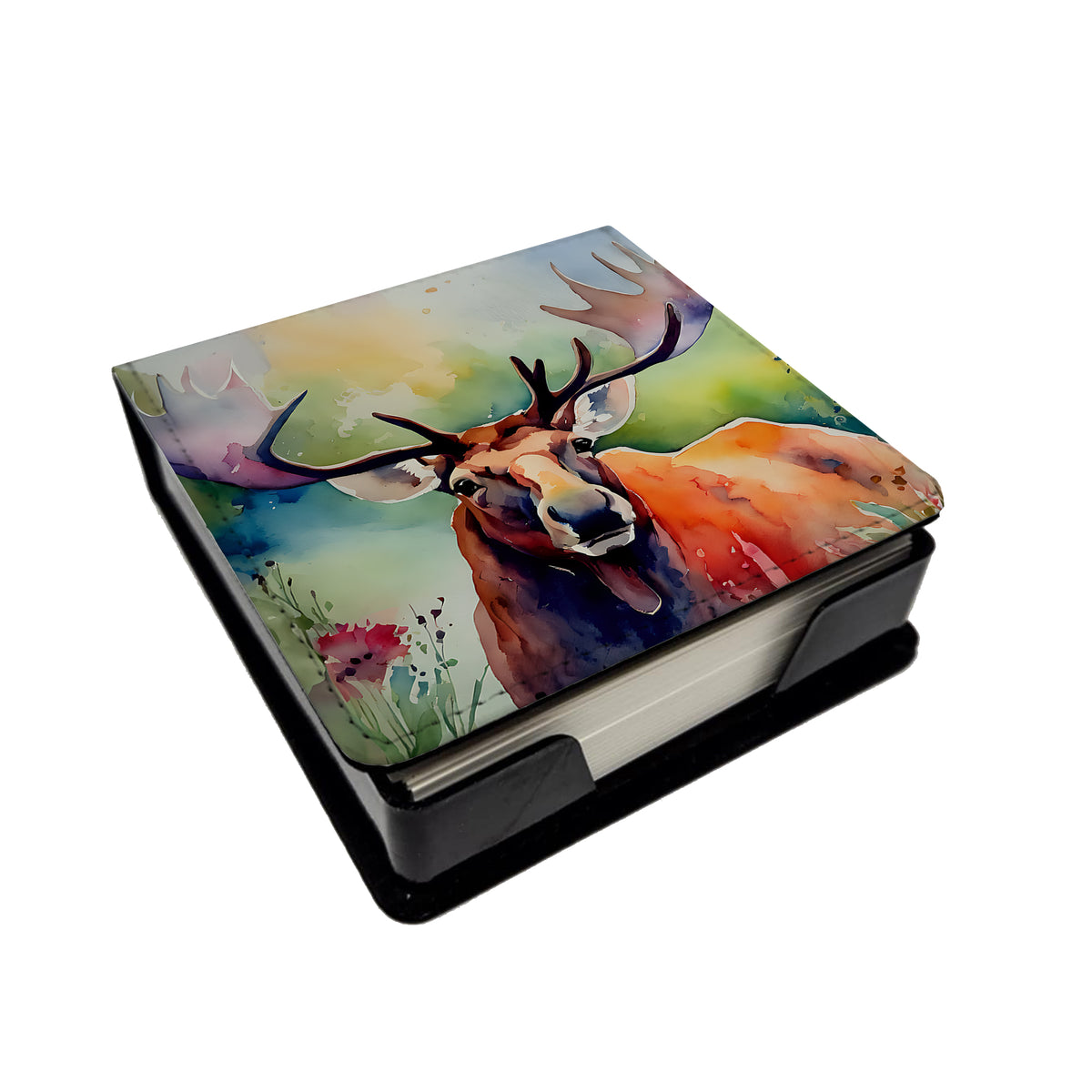 Caroline's Treasures Moose PU Leather Note Paper Holder