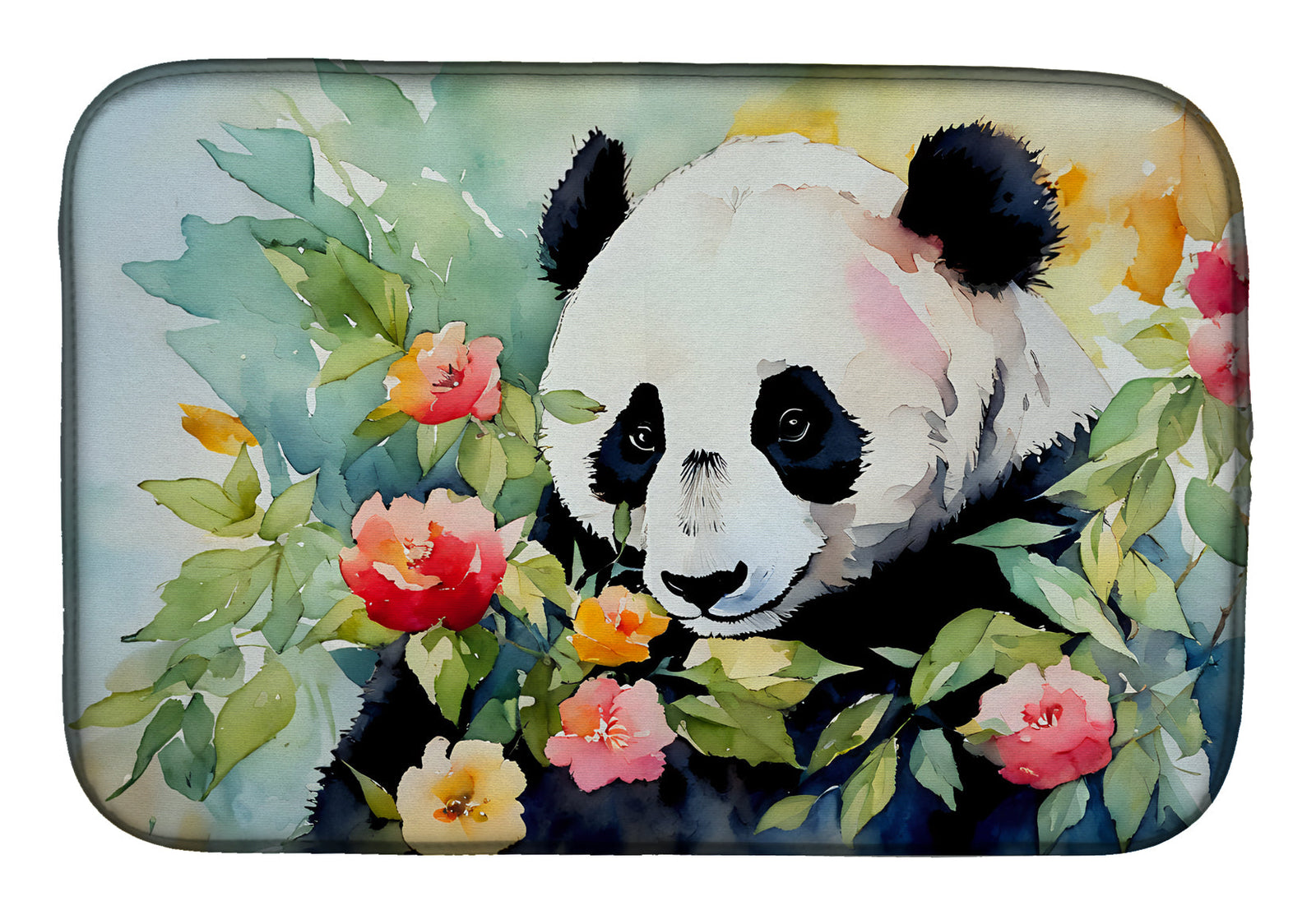 Caroline's Treasures Panda Dish Drying Mat