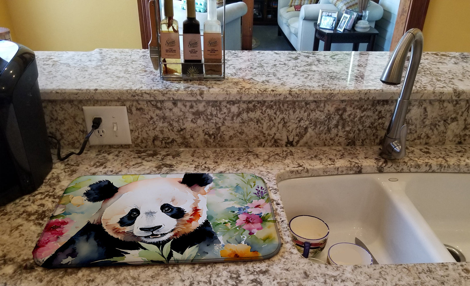 Caroline's Treasures Panda Dish Drying Mat