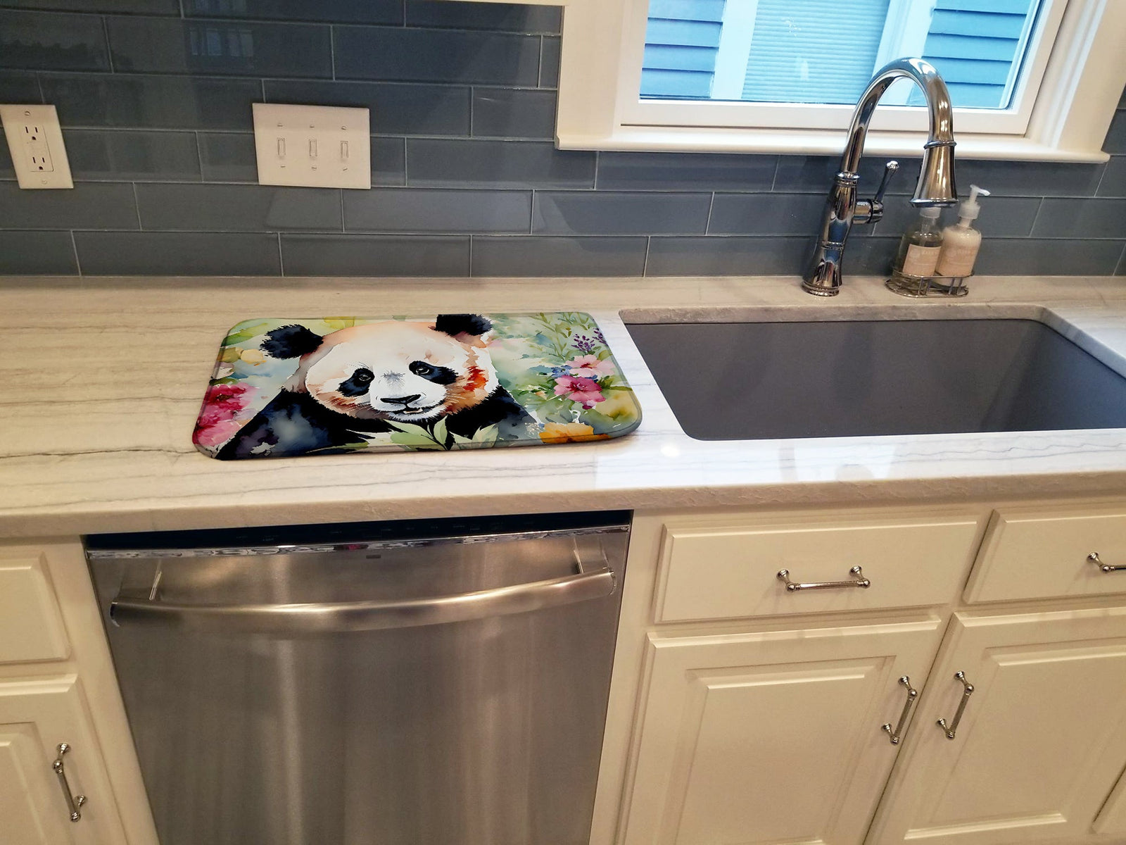 Caroline's Treasures Panda Dish Drying Mat