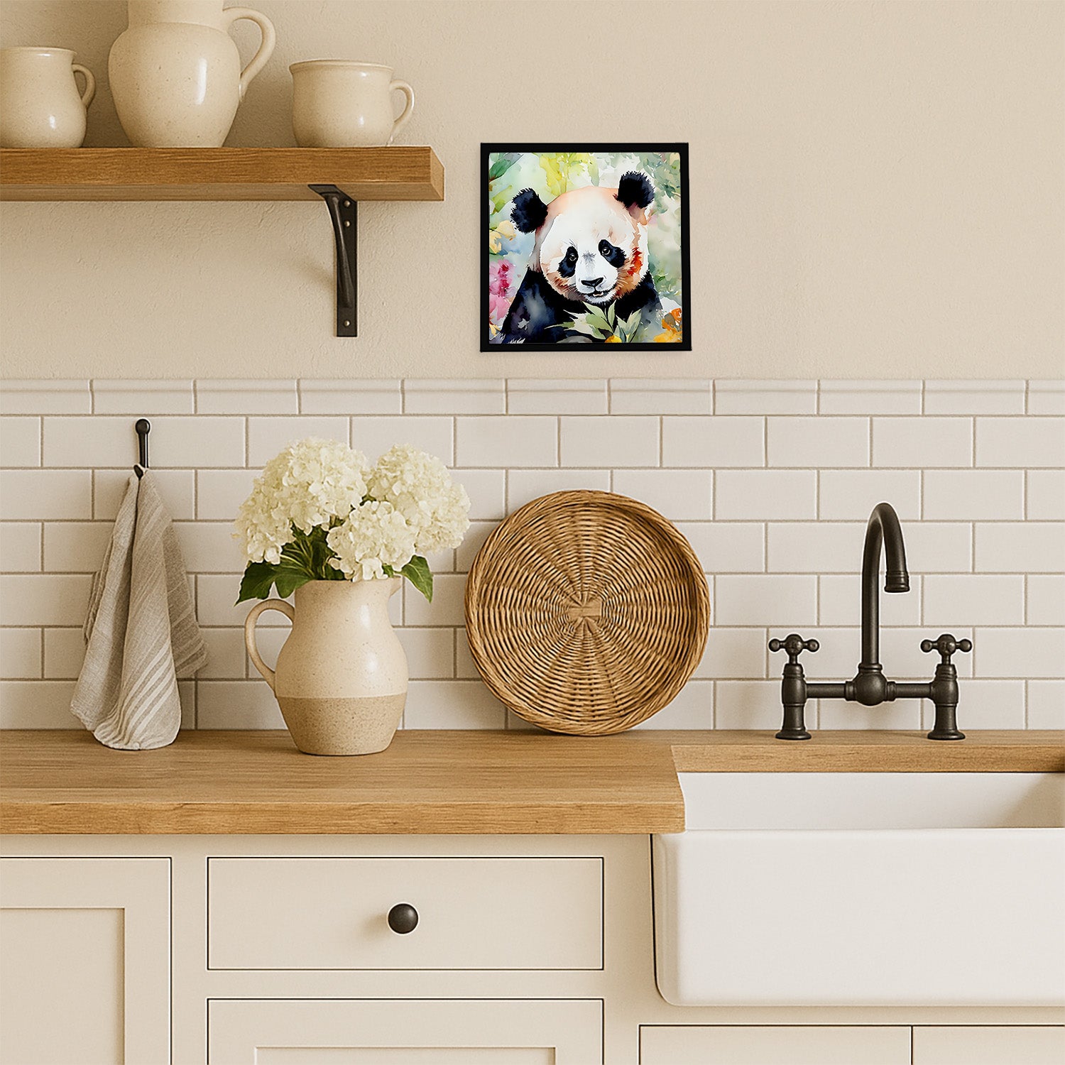 Caroline's Treasures Panda Framed Metal Print