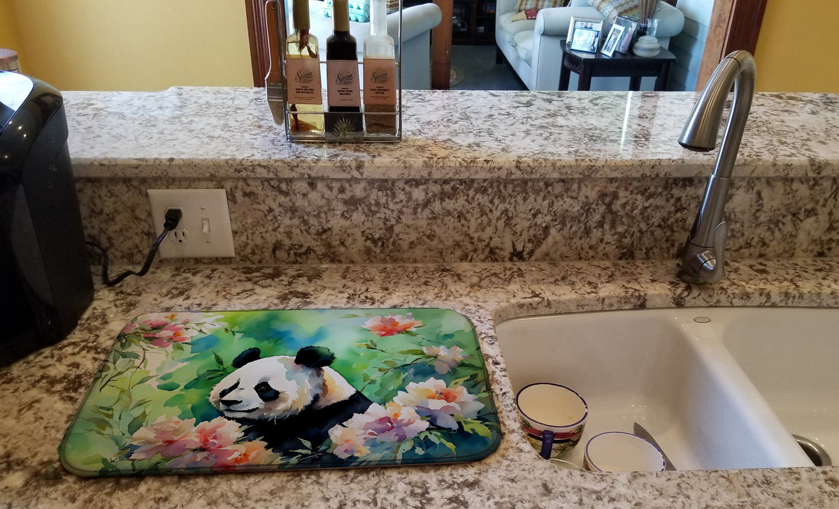 Caroline's Treasures Panda Dish Drying Mat