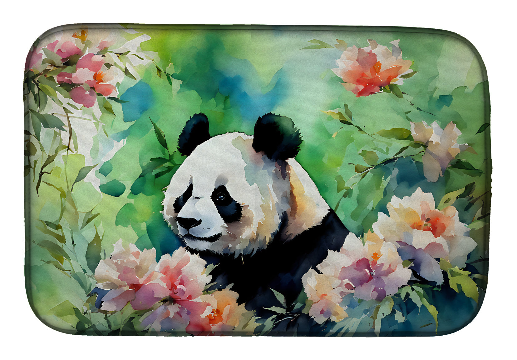 Caroline's Treasures Panda Dish Drying Mat