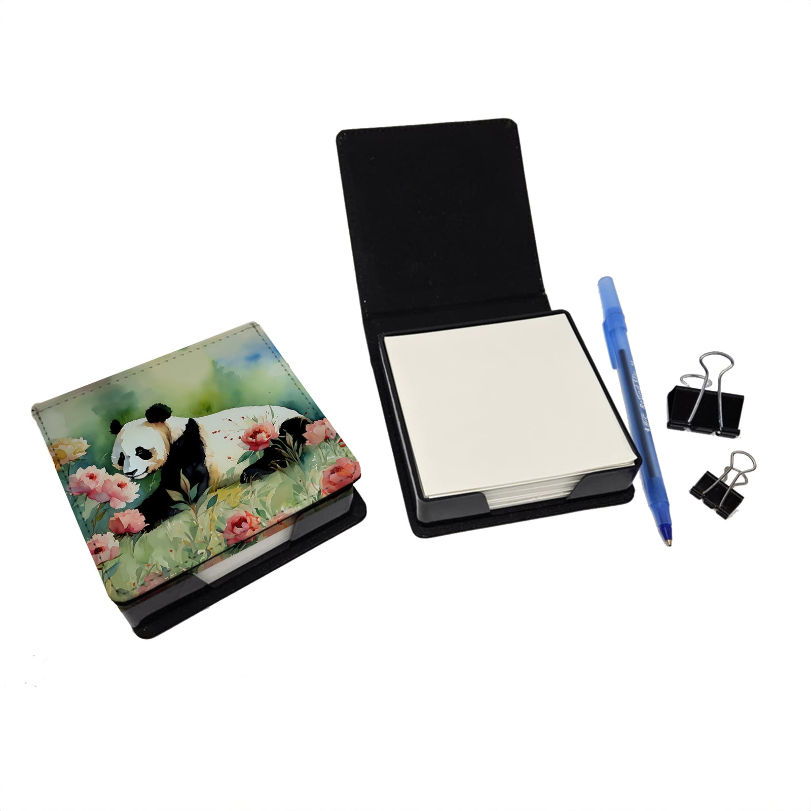 Caroline's Treasures Panda PU Leather Note Paper Holder