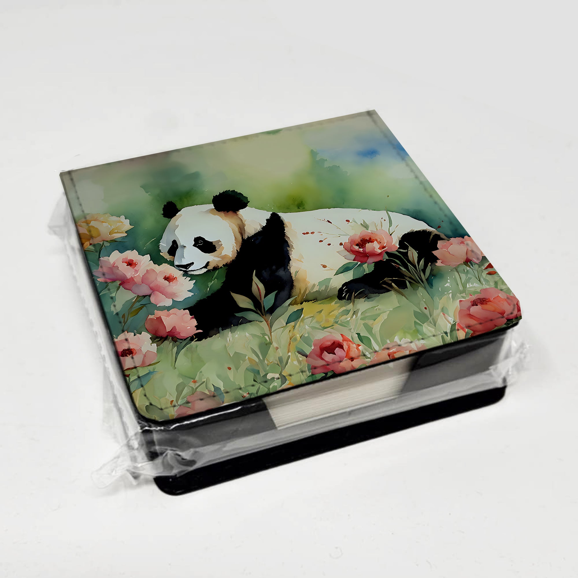 Caroline's Treasures Panda PU Leather Note Paper Holder