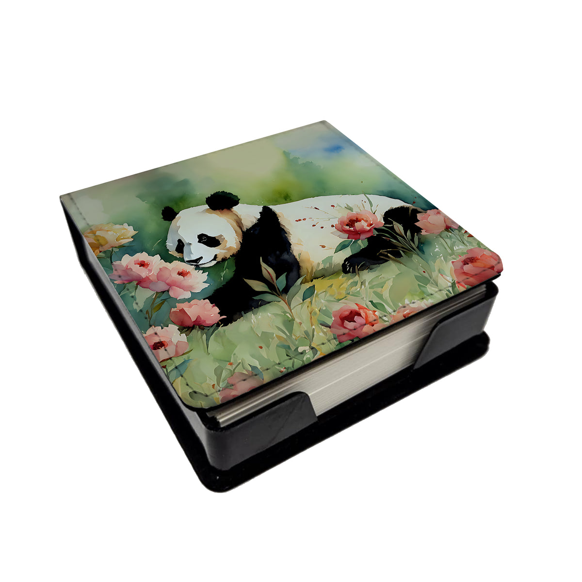 Caroline's Treasures Panda PU Leather Note Paper Holder