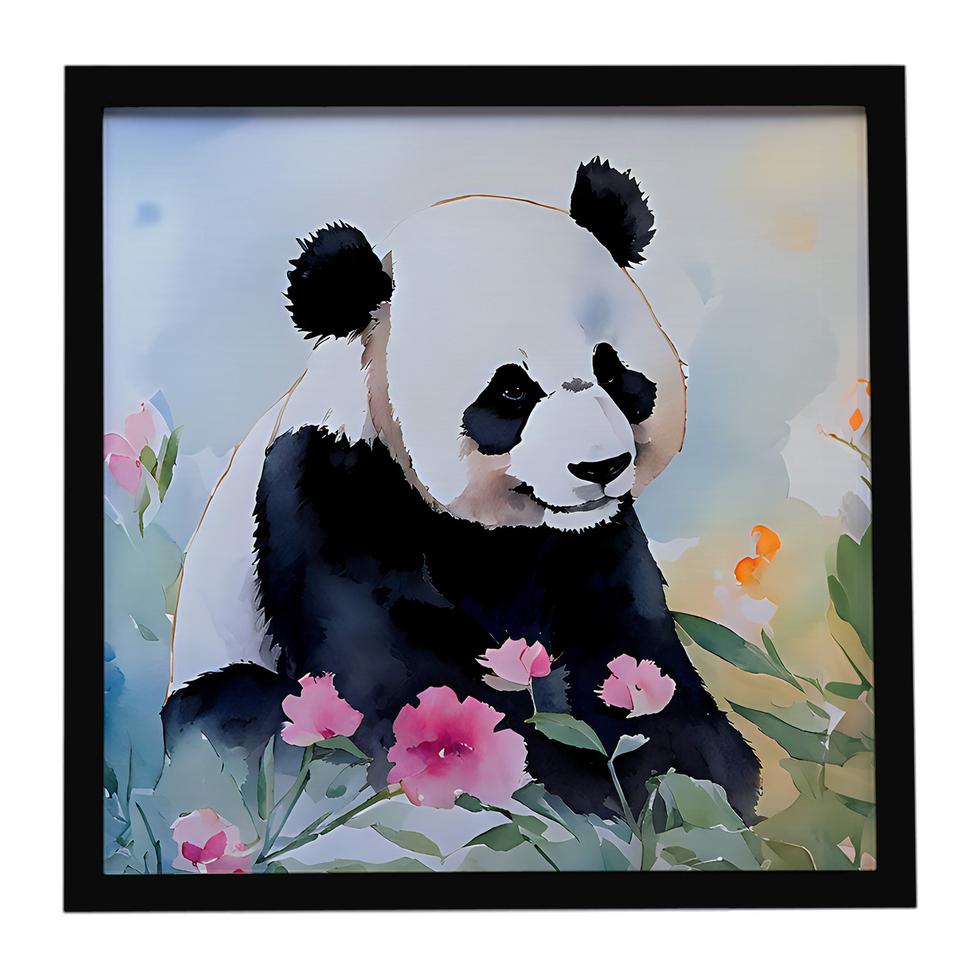 Caroline's Treasures Panda Framed Metal Print