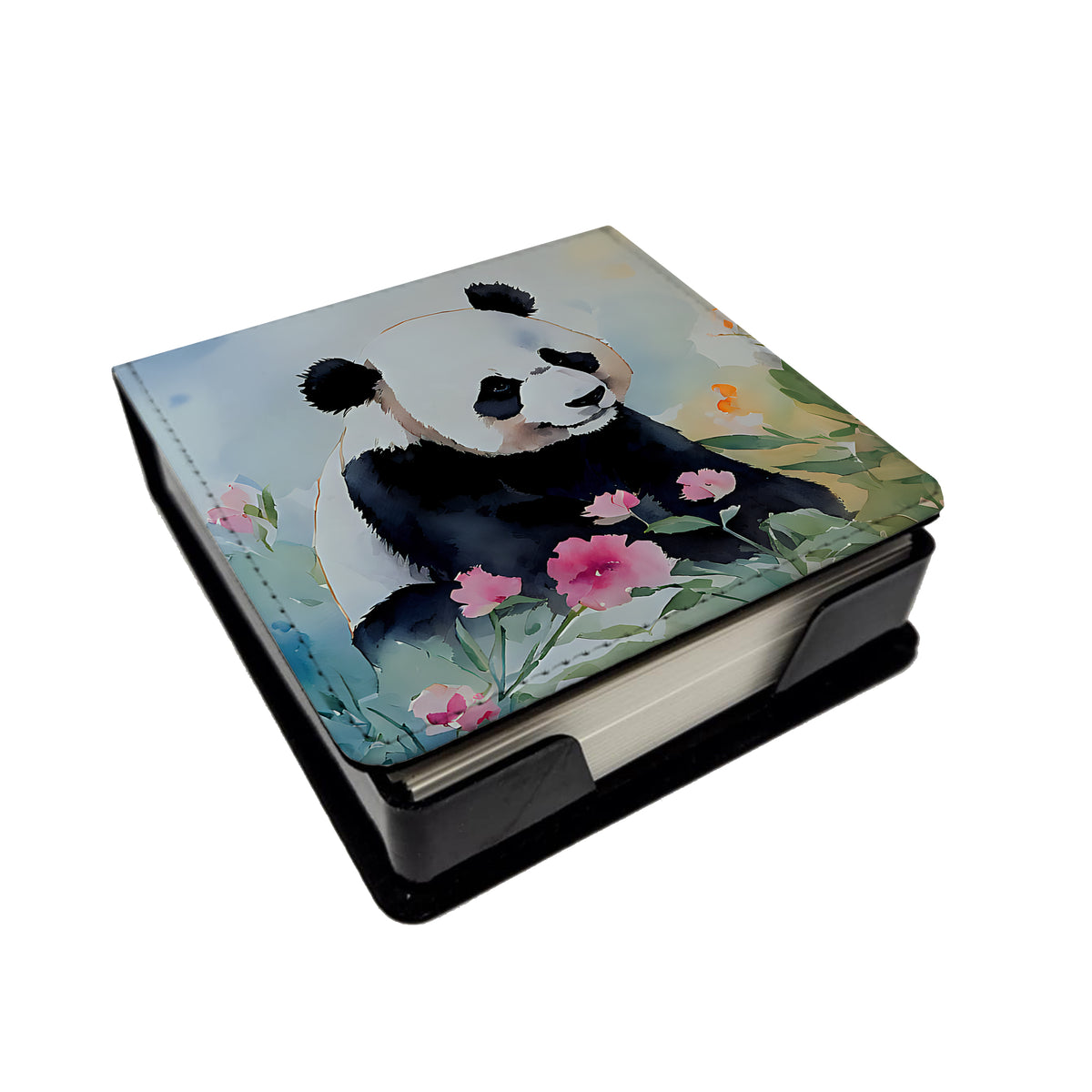 Caroline's Treasures Panda PU Leather Note Paper Holder