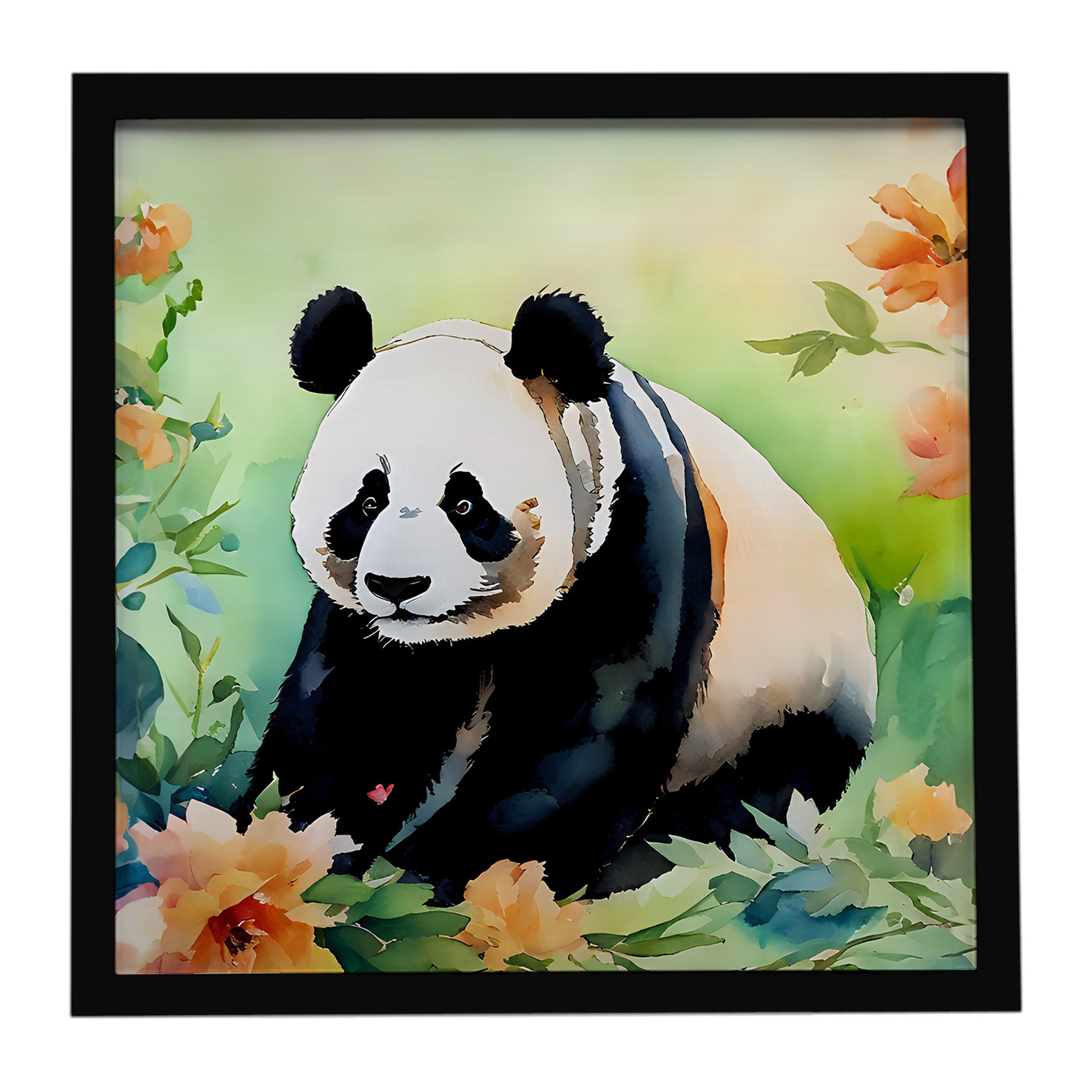 Caroline's Treasures Panda Framed Metal Print