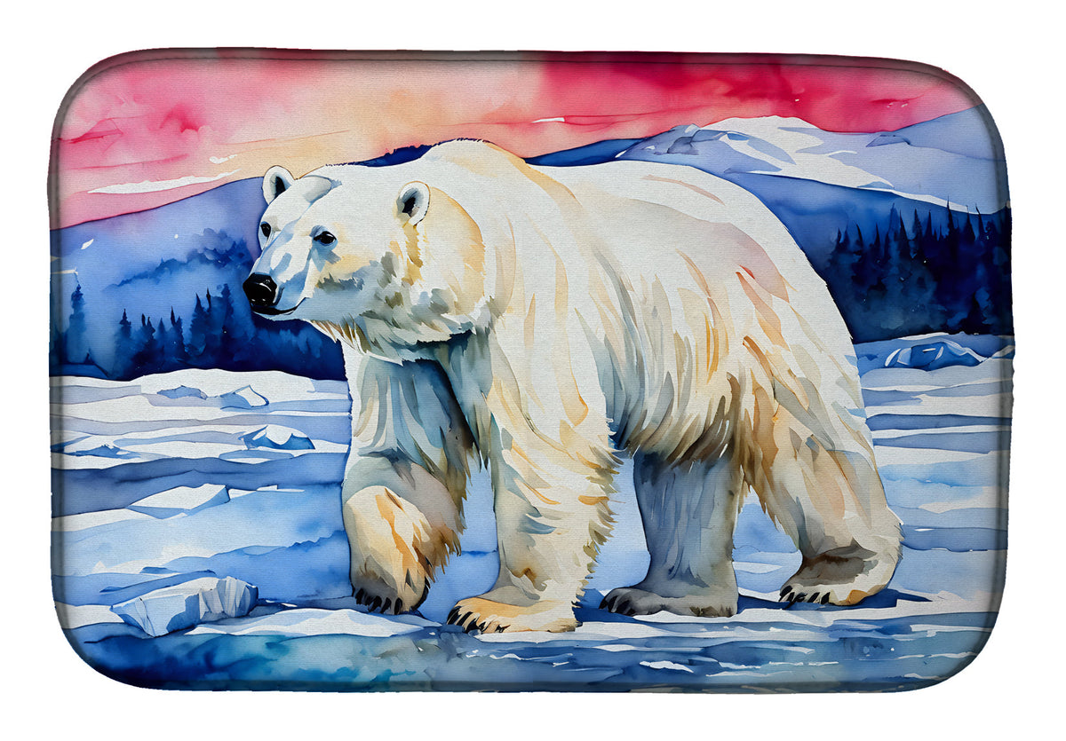 Caroline's Treasures Polar Bear Dish Drying Mat