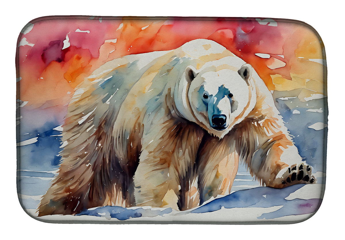 Caroline's Treasures Polar Bear Dish Drying Mat