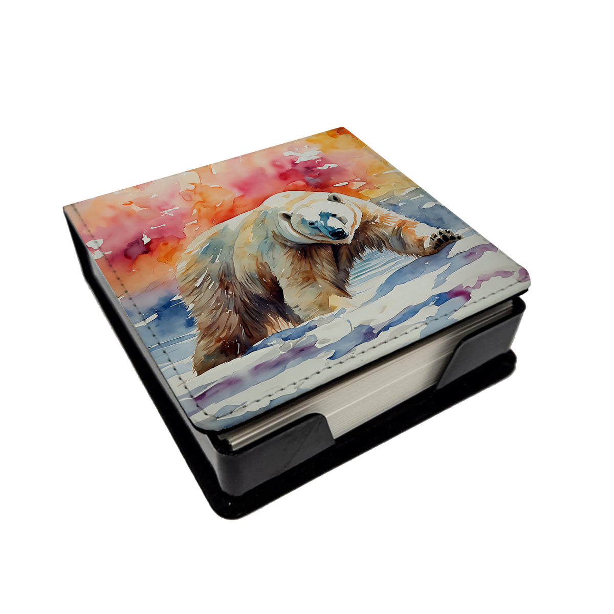 Caroline's Treasures Polar Bear PU Leather Note Paper Holder