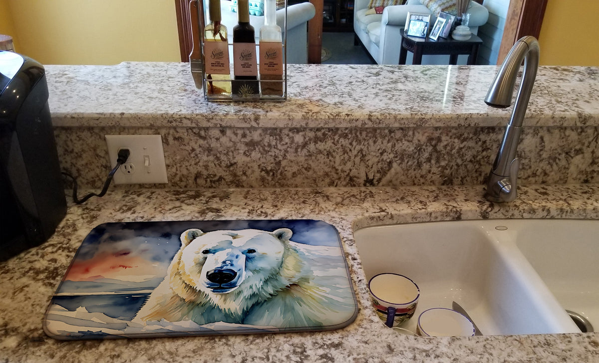 Caroline's Treasures Polar Bear Dish Drying Mat