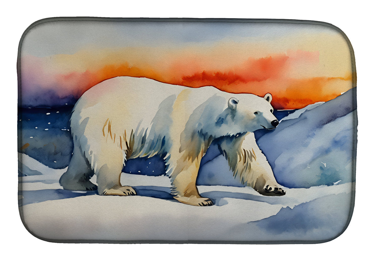 Caroline's Treasures Polar Bear Dish Drying Mat