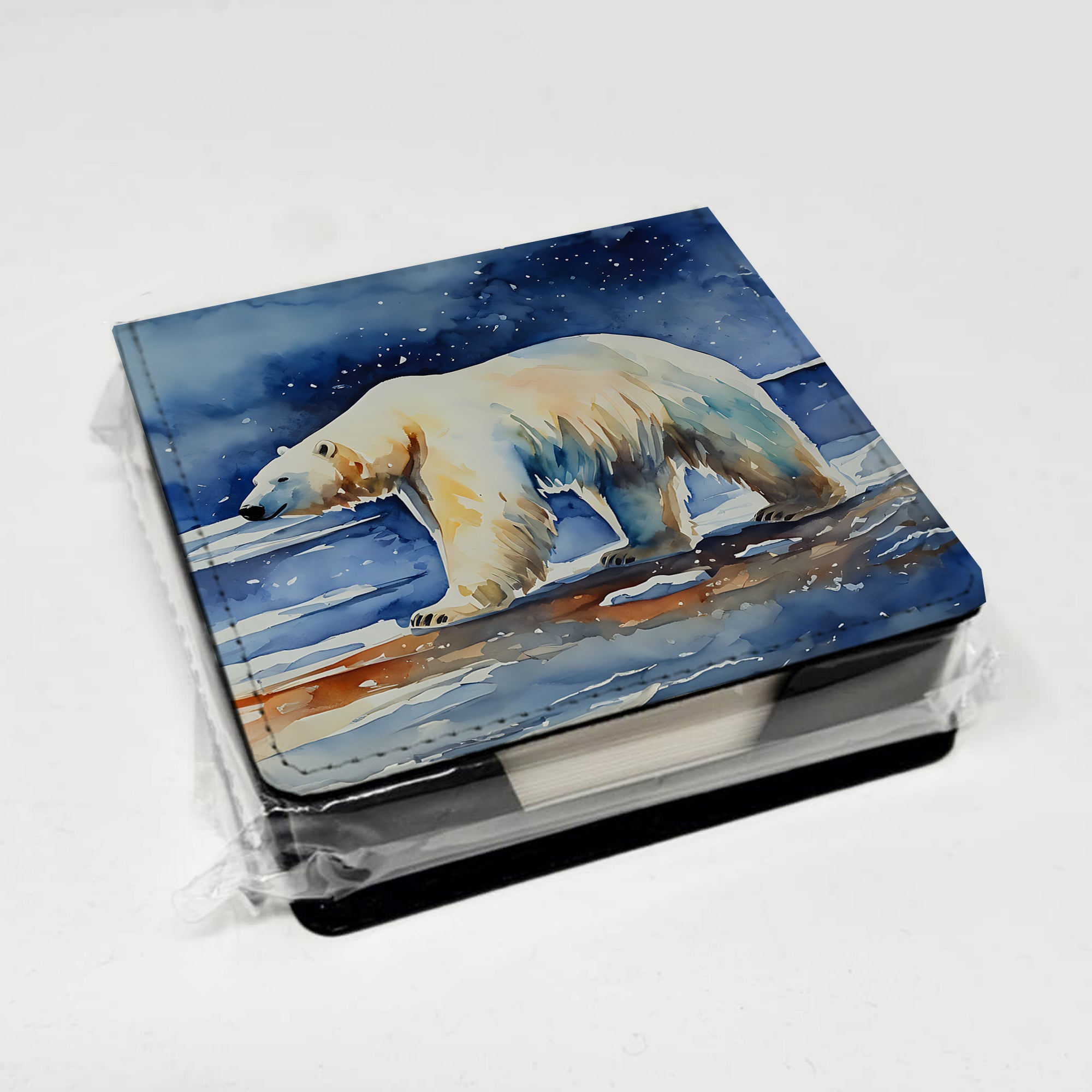 Caroline's Treasures Polar Bear PU Leather Note Paper Holder