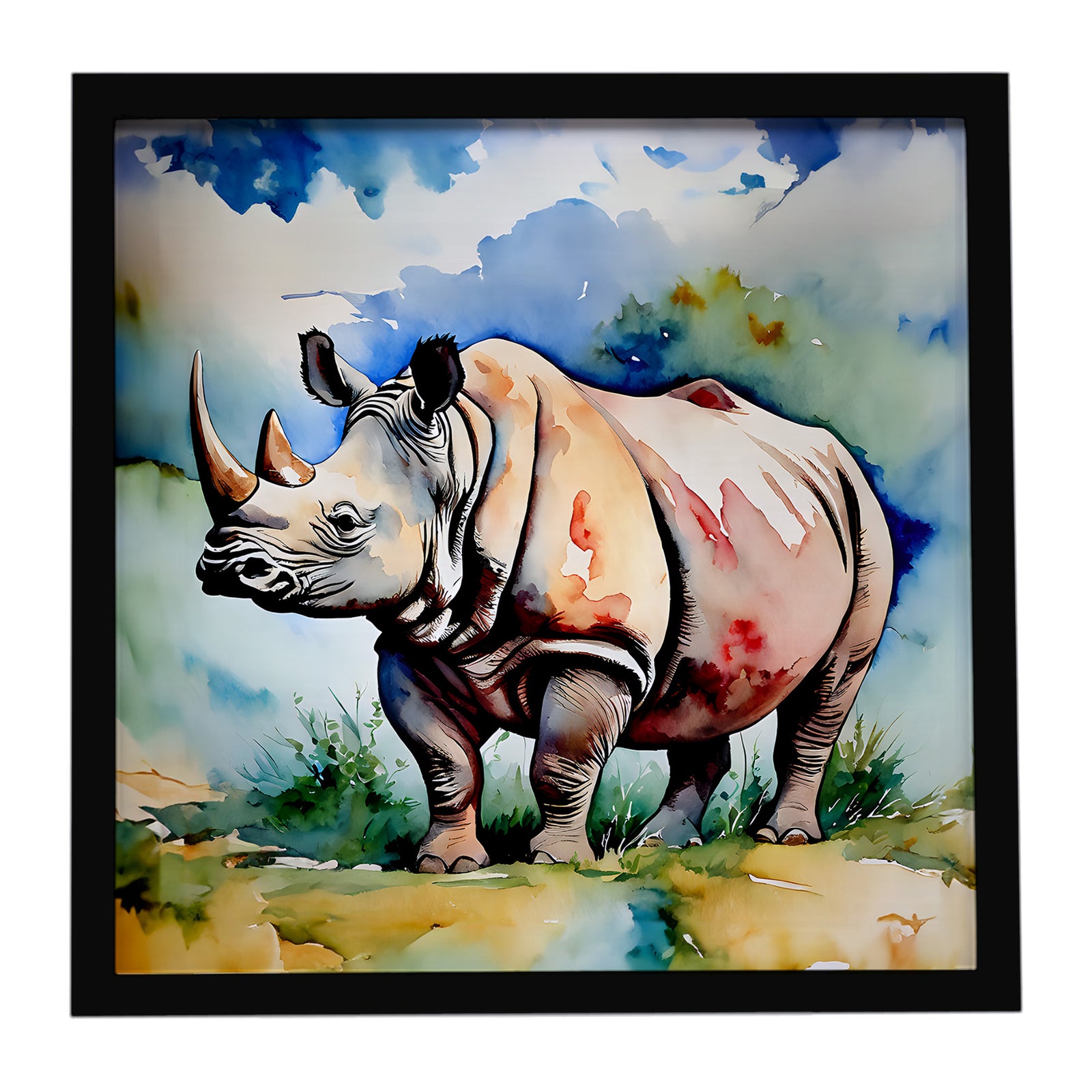 Caroline's Treasures Rhinoceros Framed Metal Print