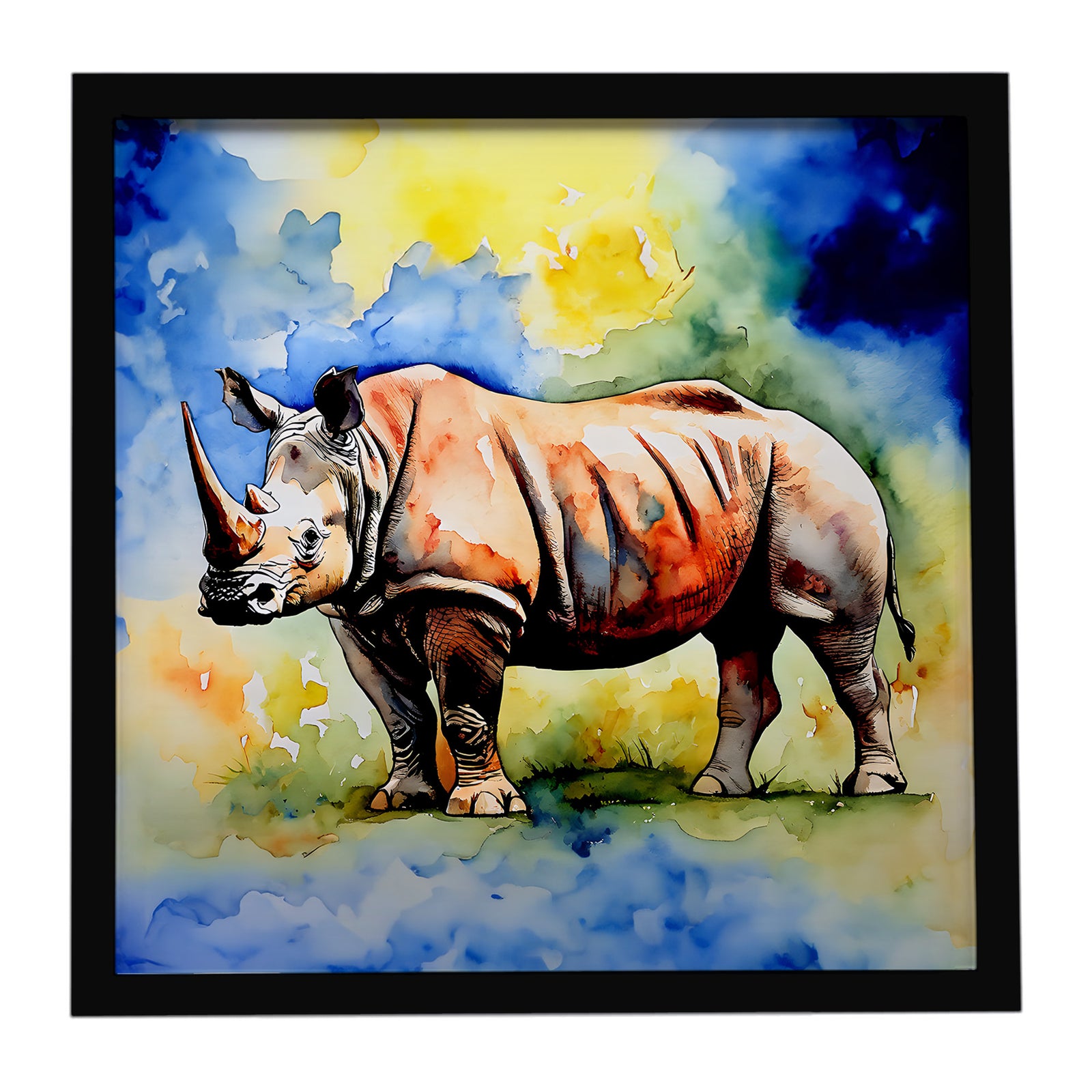 Caroline's Treasures Rhinoceros Framed Metal Print