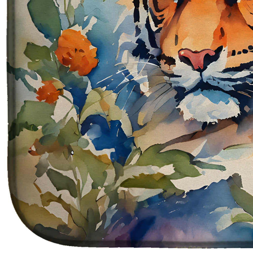 Caroline's Treasures Tiger Dish Drying Mat