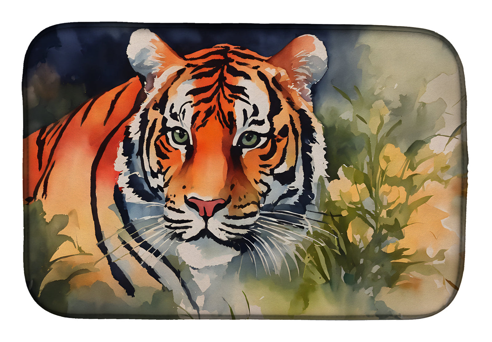 Caroline's Treasures Tiger Dish Drying Mat