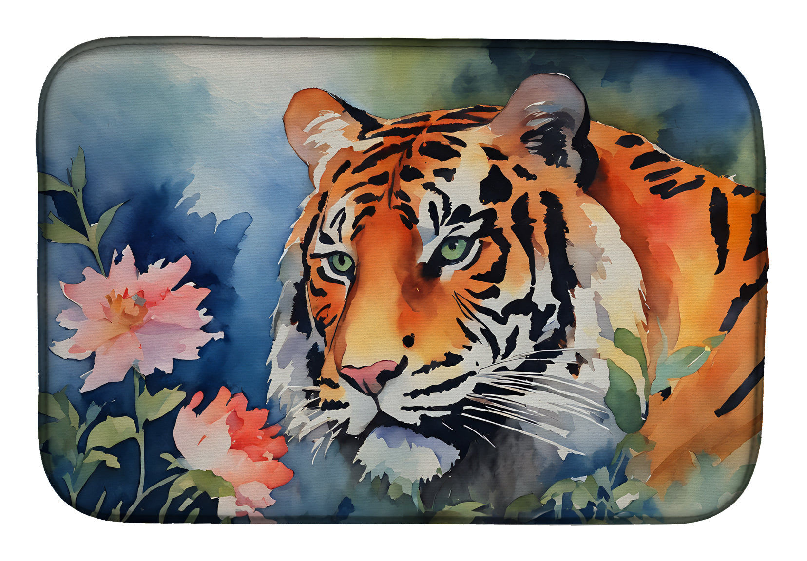 Caroline's Treasures Tiger Dish Drying Mat