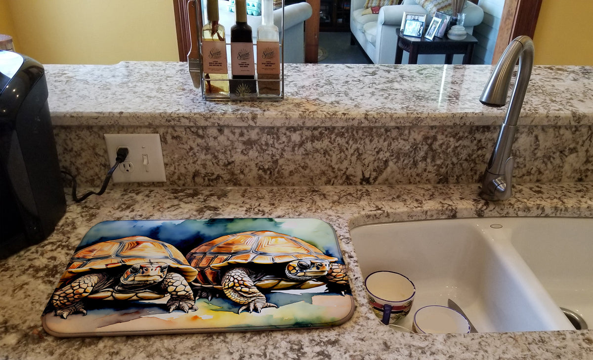 Caroline's Treasures Turtles Tortoises Dish Drying Mat