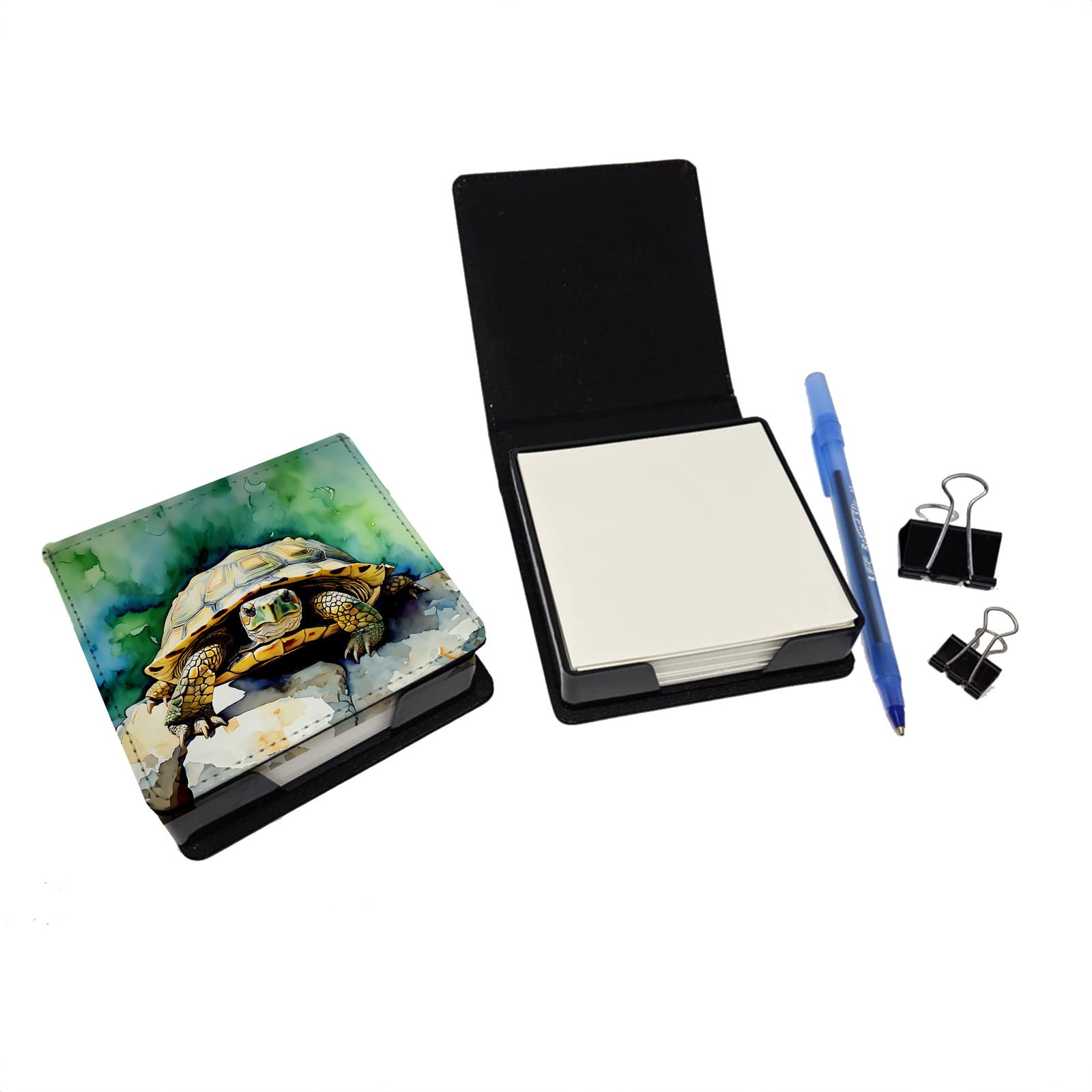 Caroline's Treasures Turtles Tortoises PU Leather Note Paper Holder