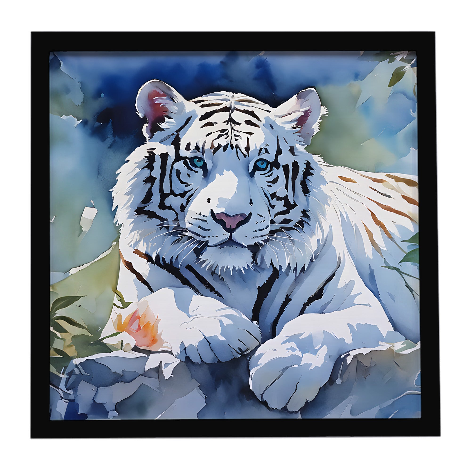 Caroline's Treasures White Tiger Framed Metal Print