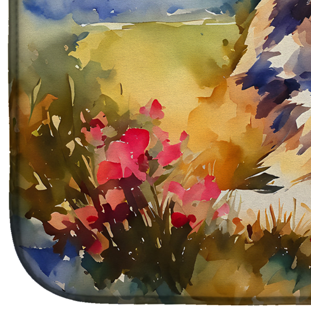 Caroline's Treasures Wolves Wolf Dish Drying Mat