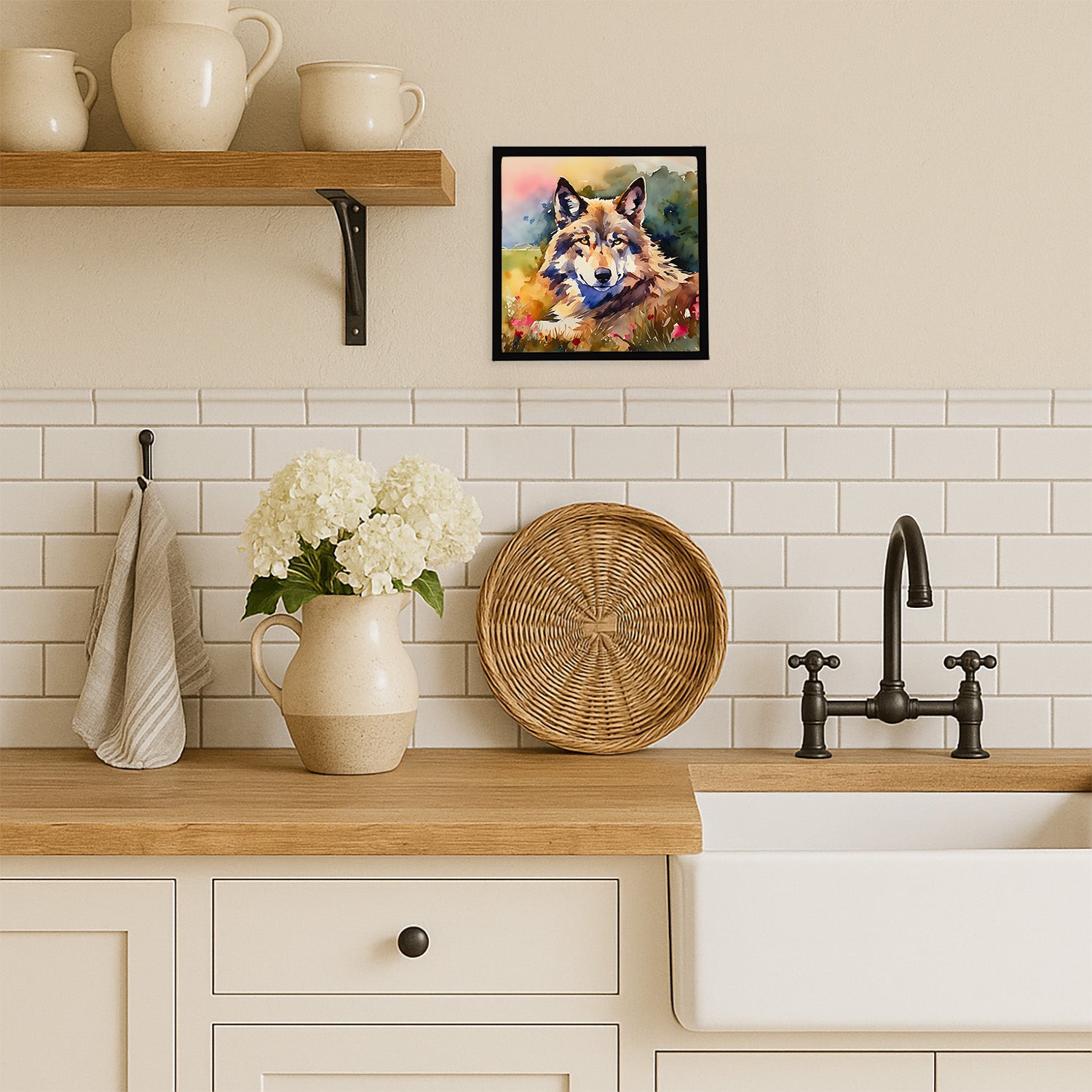 Caroline's Treasures Wolves Wolf Framed Metal Print